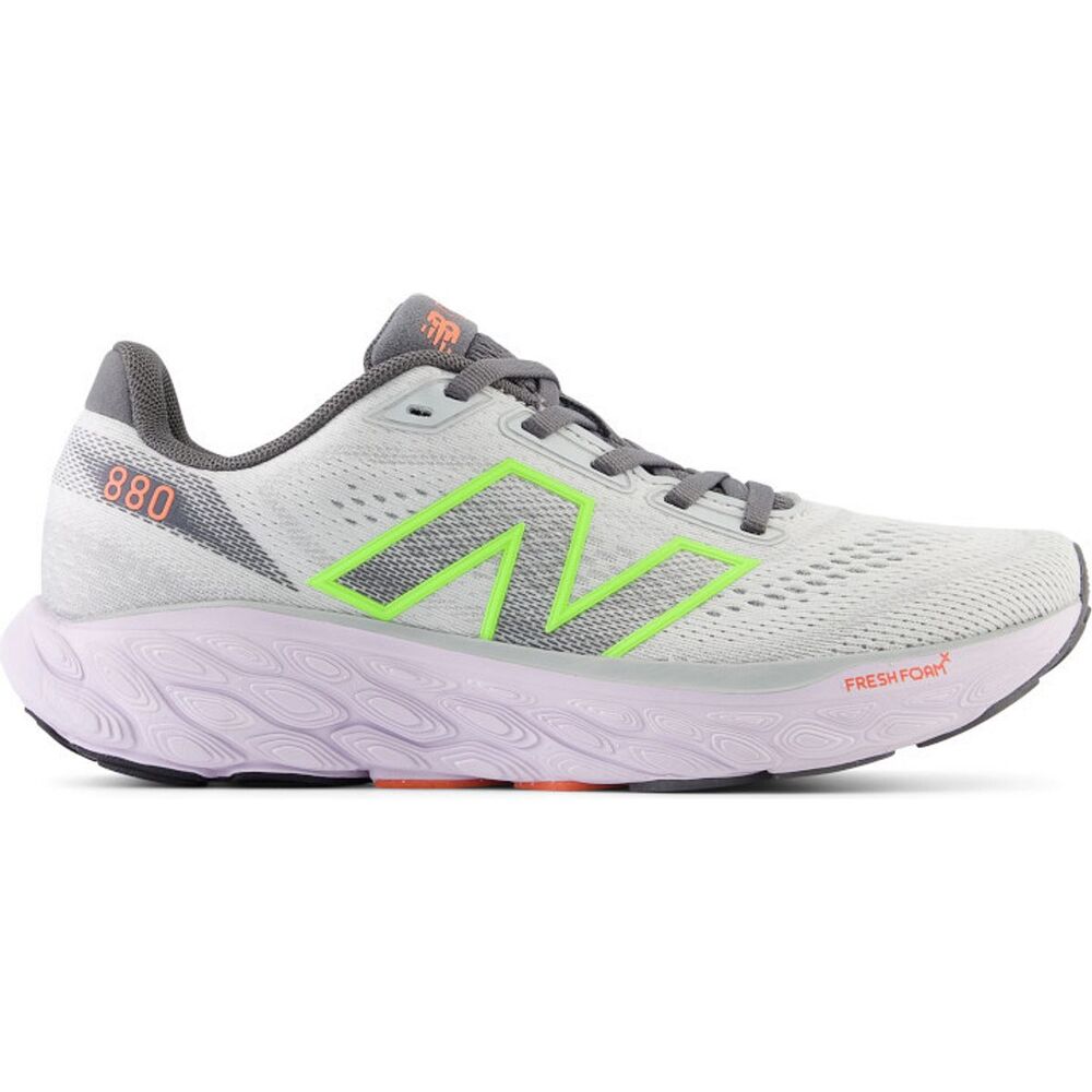 USED New Balance Women's Foam X 880 V14 Running Shoe, Grey/Taro/Lime Glo, 9.5